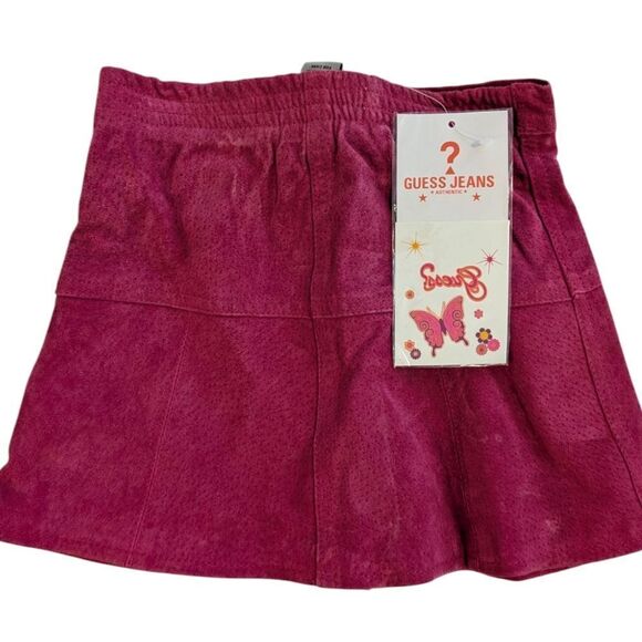 Guess Jeans Toddler Girl Vintage Hot‎ Pink Leather Skirt NWT Size 4T - Picture 3 of 7